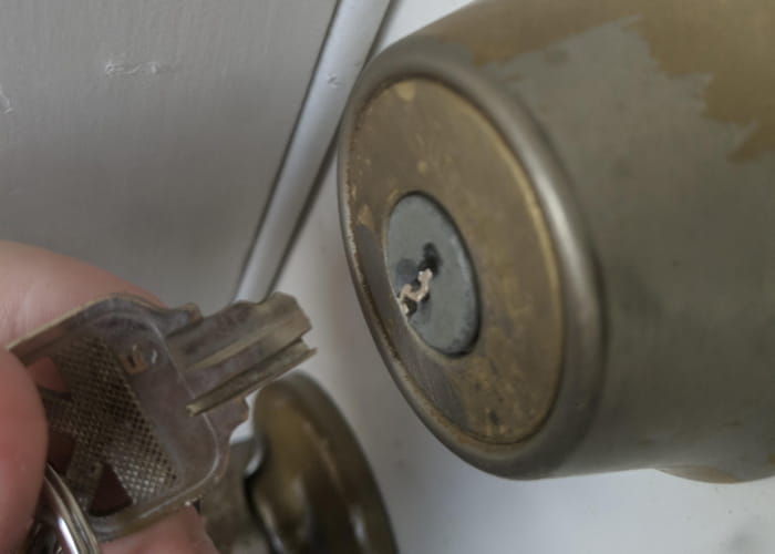 Locked out because of broken key inside door door lock
